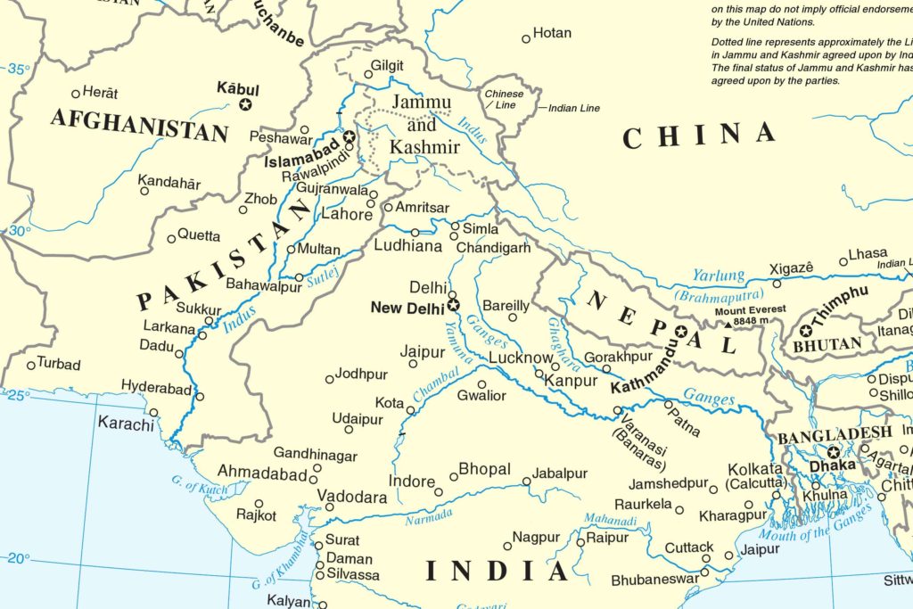 a map of South Asia