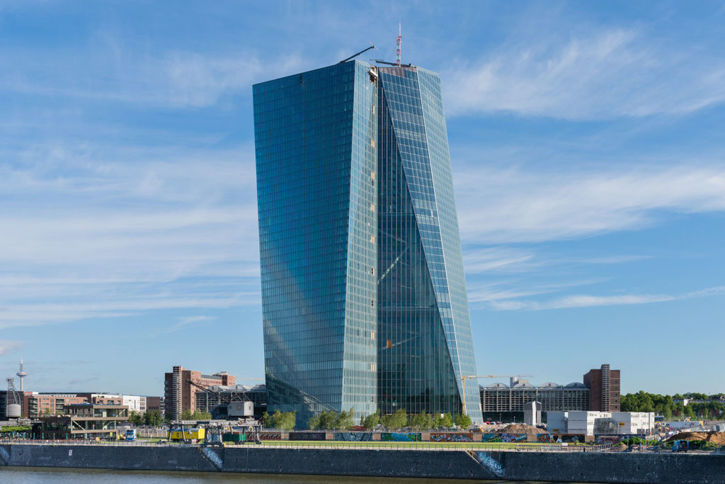 European Central Bank building under construction Frankfurt Germany