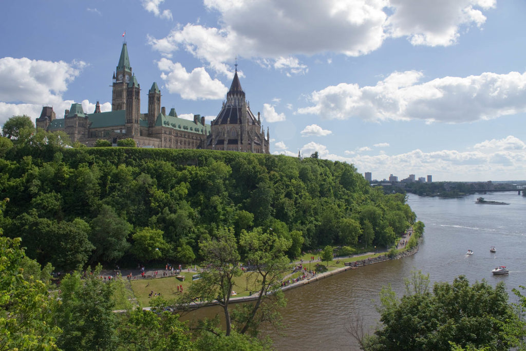 parliament overlooking the river