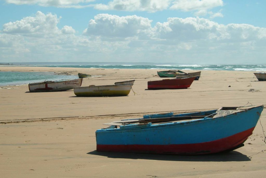 boats on a beach