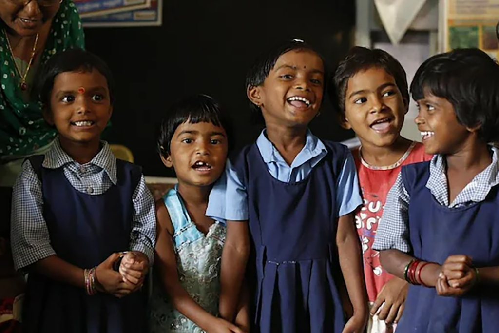 Five children laughing