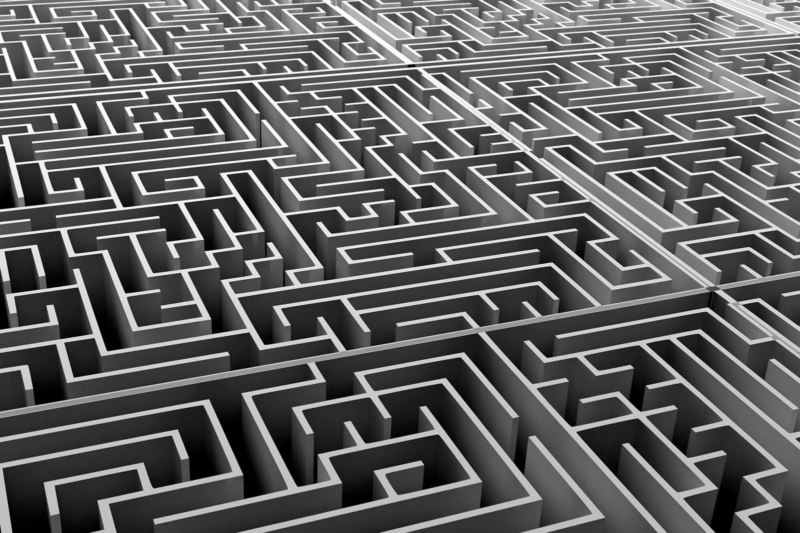 Black and white maze