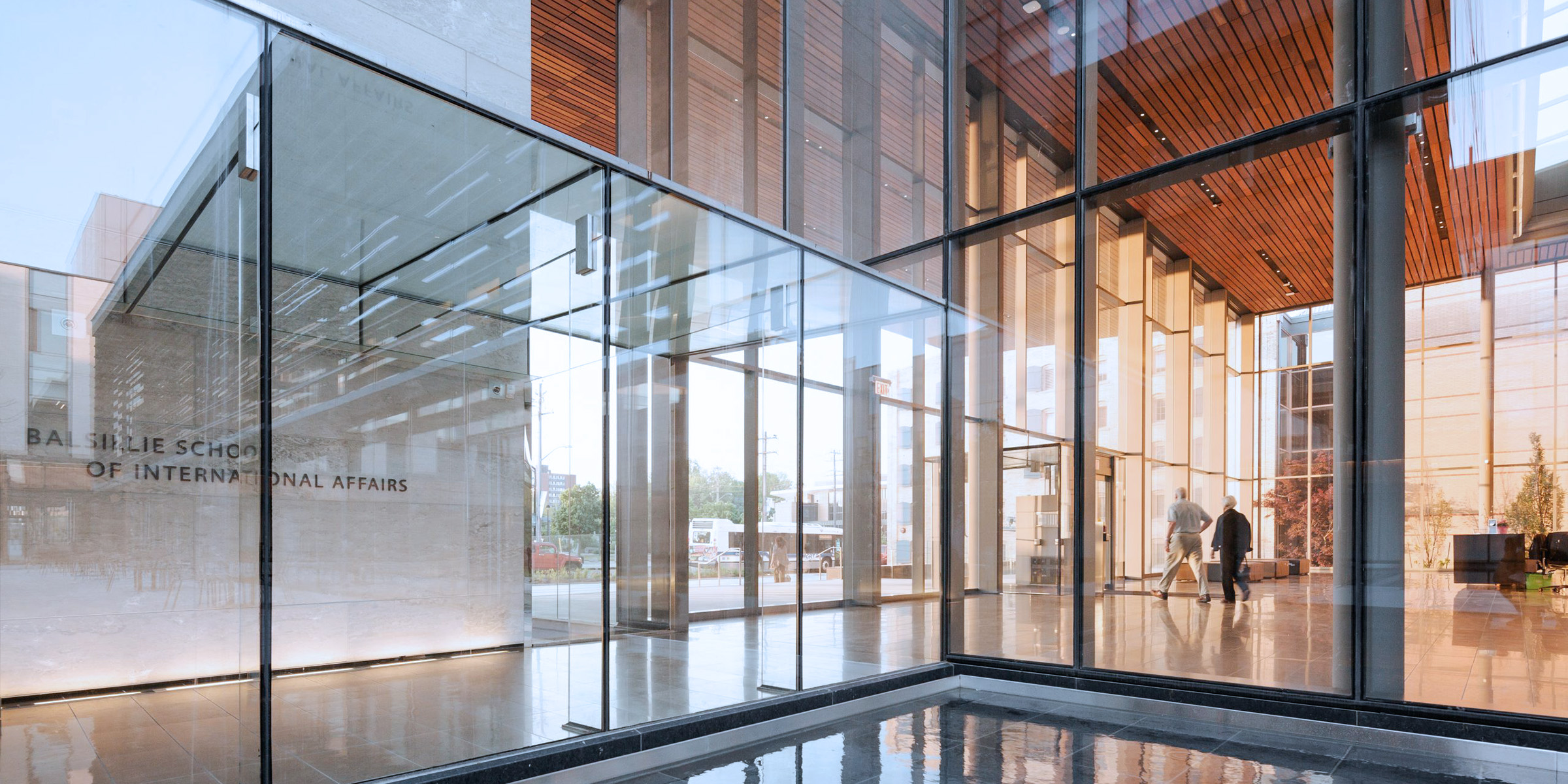 Looking into the CIGI building home of the Balsillie School